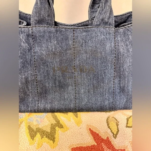 PRADA Canapa Denim Tote Bag Girlhood - Picture 2 of 16